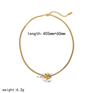1 piece of exquisite and fashionable  gold-plated stainless steel flower necklace for women for daily wear h5 Picture2