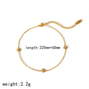 1 piece of exquisite and fashionable  gold-plated stainless steel zircon rose anklet for women for daily wear h5 Picture2