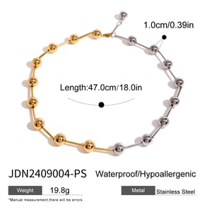 1 Stück Simple Series Einfache geometrische Edelstahl 18 Karat vergoldet Damen Kettenhalsketten h5 Bild2