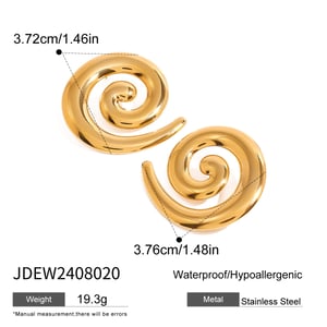 1 pair simple series casual geometric stainless steel  gold plated women stud earrings h5 Picture2
