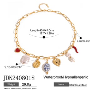 1 piece simple series vacation turtle stainless steel  gold plated artificial pearl women pendant necklaces h5 Picture2