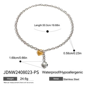 1 piece simple series sweet heart stainless steel  gold plated women charm bracelets h5 Picture2