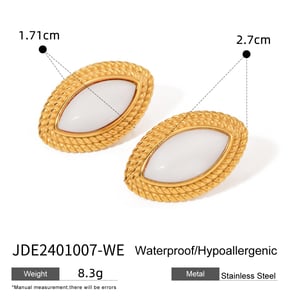1 Pair Retro Stainless Steel Gold Color Stud Earrings h5 Picture2