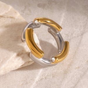 1 Piece Circle Shape Stainless Steel Mixed Color Minimalist Ring h5