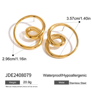 1 pair simple series casual heart stainless steel  gold plated women stud earrings h5 Picture2
