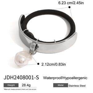 1 pair simple series elegant geometric stainless steel  gold plated artificial pearl women hair bobbles h5 Picture2
