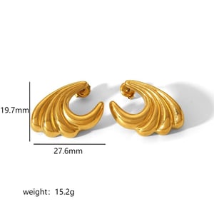 1 pair simple series daily geometric  gold plated stud earrings h5 Picture2