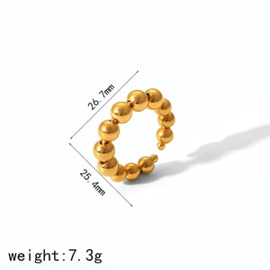1 paar simple series  style perlen edelstahl 18 karat vergoldet damen clip-on ohrringe h5 Bild2