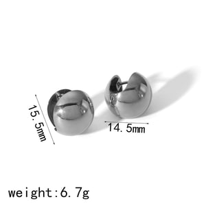 1 pair of simple and stylish  gold-plated stainless steel smooth spherical double-sided ear clips suitable for women's daily wear h5 Picture2