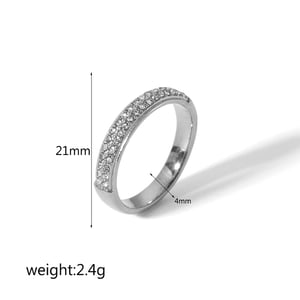 1 simple and stylish  gold-plated stainless steel full diamond ring for women's daily wear h5 Picture2