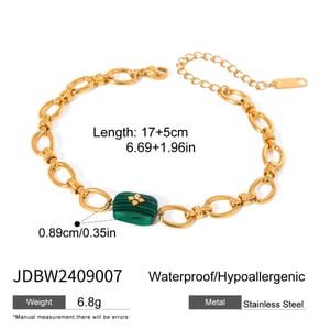 1 stück ethnische serie elegante geometrische edelstahl  vergoldet damen charm armbänder h5 Bild2