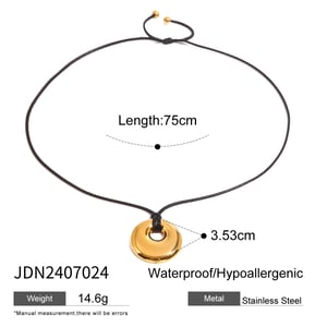 1 piece simple series simple solid color stainless steel  gold plated women pendant necklaces h5 Picture2