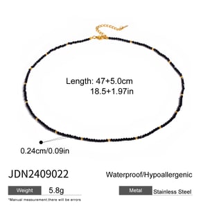 1 Stück Simple Series Elegante Perlen Edelstahl 18 Karat vergoldet Naturstein Damen Perlenketten h5 Bild2