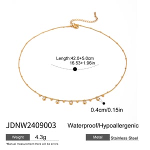 1 piece simple series daily geometric stainless steel  gold plated zircon women pendant necklaces h5 Picture2