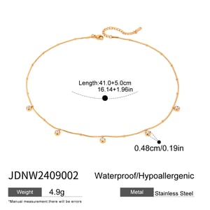1 piece simple series casual geometric stainless steel  gold plated zircon women pendant necklaces h5 Picture2