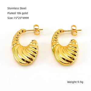 1 Paar Simple Series Einfache geometrische 18 Karat vergoldete Ohrstecker für Damen h5 Bild2