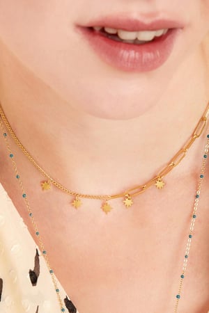 Stainless steel necklace stars h5