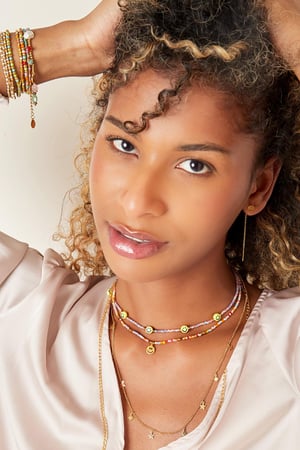 Beaded necklace with smileys h5