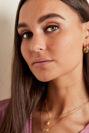 Stainless steel necklace with lock h5