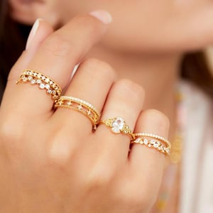Stainless steel ring zircon h5