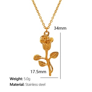 1 piece romantic series sweet flower titanium steel  gold plated women pendant necklaces h5 Picture2