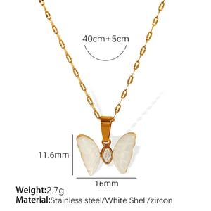 1 piece simple series sweet animal titanium steel  gold plated zircon women pendant necklaces h5 Picture2