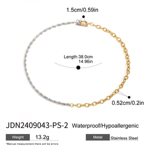 1 piece simple series daily geometric stainless steel  gold plated women chain necklaces h5 Picture2