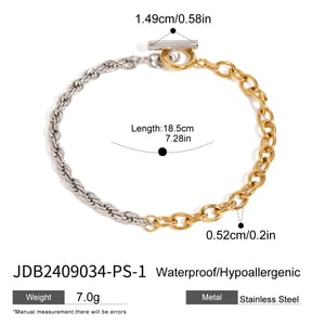 1 piece simple series simple geometric stainless steel  gold plated women chain bracelets h5 Picture2