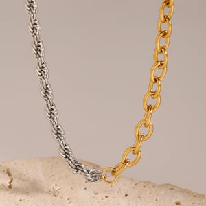 1 piece simple series daily geometric stainless steel  gold plated women chain necklaces h5
