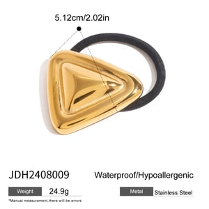 1 pair simple series daily geometric stainless steel  gold plated women hair bobbles h5 Picture2