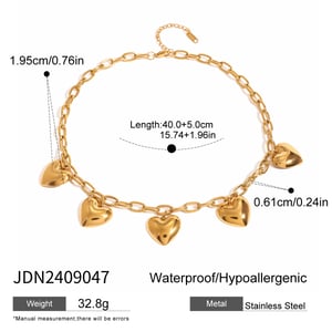 1 piece simple series sweet heart stainless steel  gold plated women pendant necklaces h5 Picture2