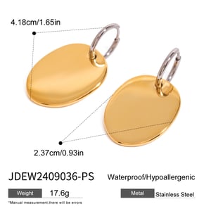 1 pair simple series daily geometric stainless steel  gold plated women drop earrings h5 Picture2