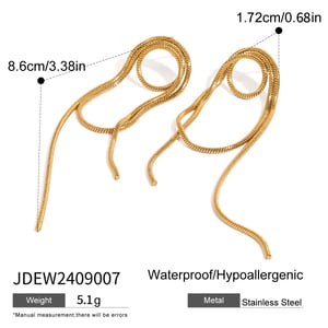 1 par de pendientes de botón de acero inoxidable chapados en oro de 18 quilates con borlas retro de serie simple para mujer h5 Imagen2