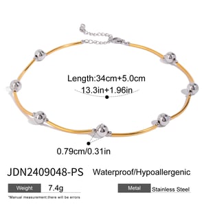 1 piece simple series casual geometric stainless steel  gold plated women chain necklaces h5 Picture2