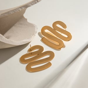 1 pair simple series punk animal stainless steel  gold plated women stud earrings h5