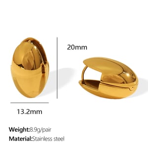 1 pair simple series simple solid color stainless steel  gold plated women drop earrings h5 Picture2