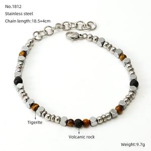 1 pezzo semplice serie classica in acciaio inossidabile braccialetti a catena da donna h5 Immagine2
