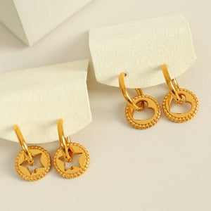 1 Paar Simple Series Simple Heart Edelstahl 18 Karat vergoldete Damen-Tropfenohrringe h5 Bild2
