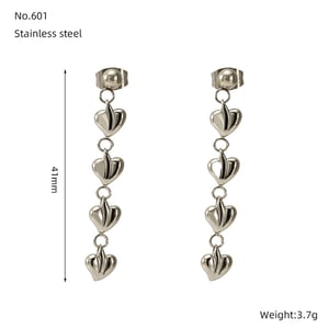 1 pair simple series classic tassel stainless steel  gold plated women drop earrings h5 Picture2