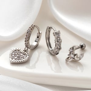 1 Piece Simple Series Classic Heart Copper No Plating Material Zircon Women Stud Earrings h5 Picture2