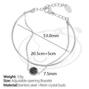 1 piece simple series simple geometric stainless steel  gold plated women charm bracelets h5 Picture2