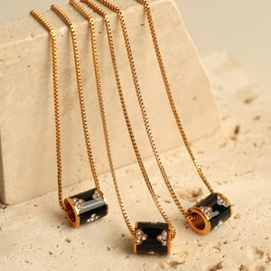 1 piece classic series retro flower stainless steel  gold plated rhinestone women pendant necklaces h5