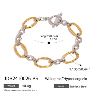 1 piece simple series simple annular stainless steel  gold plated women chain bracelets h5 Picture2