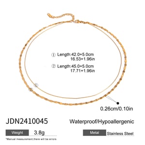 1 piece simple series retro annular stainless steel  gold plated women layered necklaces h5 Picture2