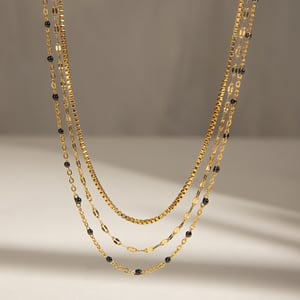 1 piece simple series elegant annular stainless steel  gold plated women layered necklaces h5