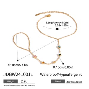 1 piece luxurious series sweet line stainless steel  gold plated rhinestone women chain bracelets h5 Picture2