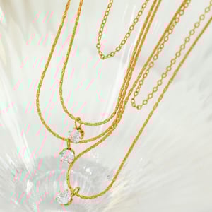1 piece simple series simple geometric stainless steel  gold plated zircon women layered necklaces h5
