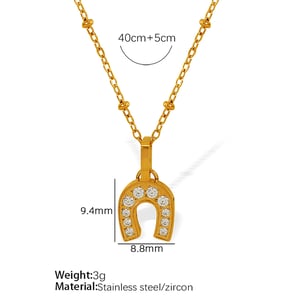 1 piece simple series simple geometric stainless steel  gold plated zircon women pendant necklaces h5 Picture2