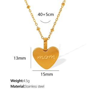1 piece simple series simple heart stainless steel  gold plated women pendant necklaces h5 Picture2