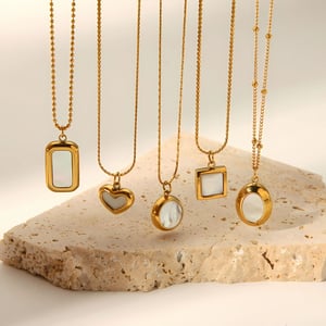 1 piece classic series retro geometric  gold plated pendant necklaces h5 Picture2